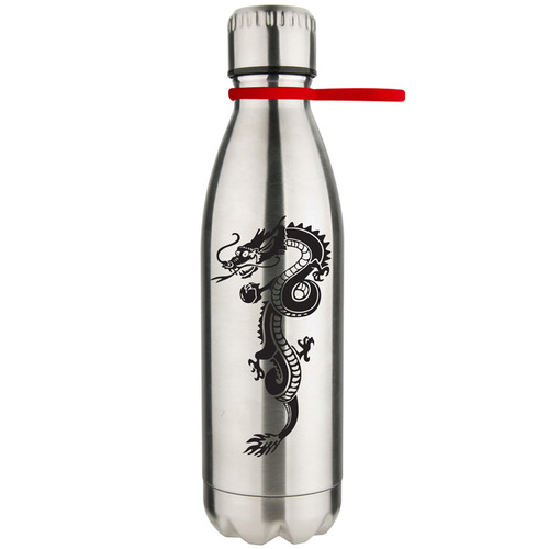 17 Oz Stainless Steel Bottle With Silicone Strap Custom Printed As